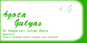 agota gulyas business card