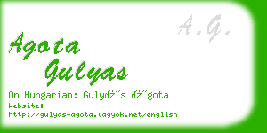 agota gulyas business card